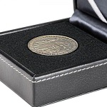 LINDNER - Astuccio NERA CASSETTA XS con inserto imprimibile per monete fino a 70 mm - Nero