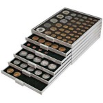 LINDNER - BOX CARBO a 54 caselle rotonde da 25,75 mm - Nero