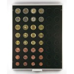 LINDNER - BOX CARBO a 48 caselle rotonde per 6 serie Euro - Nero