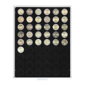 LINDNER - BOX CARBO a 54 caselle rotonde da 25,75 mm - Nero