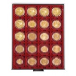 LINDNER - BOX FUMÉ a 20 caselle quadrate da 50 mm - Bordeaux