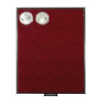 LINDNER - BOX FUMÉ a 20 caselle rotonde da 48 mm - Bordeaux