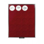 LINDNER - BOX FUMÉ a 20 caselle rotonde da 49 mm - Bordeaux