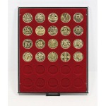 LINDNER - BOX FUMÉ a 30 caselle rotonde da 34 mm - Bordeaux
