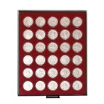 LINDNER - BOX FUMÉ a 30 caselle rotonde da 39 mm - Bordeaux