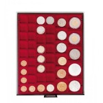 LINDNER - BOX FUMÉ a 45 caselle quadrate miste - Bordeaux