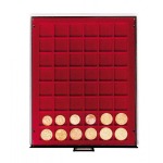 LINDNER - BOX FUMÉ a 48 caselle quadrate da 30 mm - Bordeaux