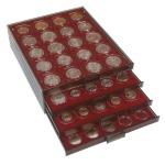 LINDNER - BOX FUMÉ a 99 caselle quadrate da 19 mm - Bordeaux