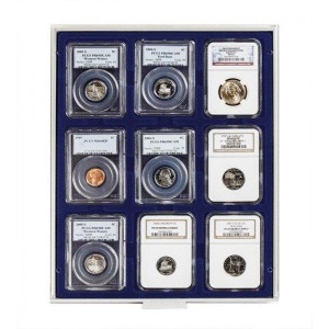 LINDNER - BOX MARINE a 12 caselle rettangolari da 63x85 mm - Blu