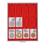 LINDNER - BOX STANDARD a 12 caselle rettangolari da 50x75 mm - Rosso