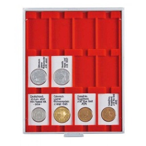 LINDNER - BOX STANDARD a 12 caselle rettangolari da 50x75 mm - Rosso