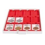 LINDNER - BOX STANDARD a 12 caselle rettangolari da 50x75 mm - Rosso