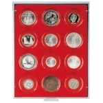 LINDNER - BOX STANDARD a 12 caselle rotonde da 58 mm - Rosso
