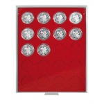 LINDNER - BOX STANDARD a 20 caselle rotonde da 44 mm - Rosso