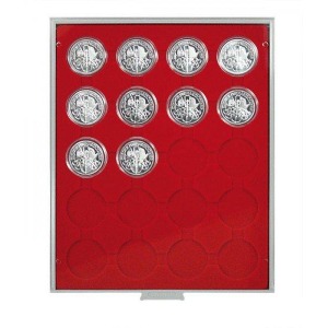 LINDNER - BOX STANDARD a 20 caselle rotonde da 44 mm - Rosso