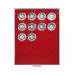 LINDNER - BOX STANDARD a 20 caselle rotonde da 46 mm - Rosso