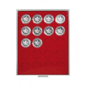 LINDNER - BOX STANDARD a 20 caselle rotonde da 46 mm - Rosso