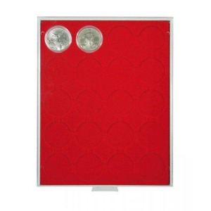 LINDNER - BOX STANDARD a 20 caselle rotonde da 48 mm - Rosso