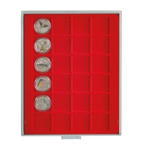 LINDNER - BOX STANDARD a 24 caselle quadrate da 42 mm - Rosso