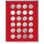 LINDNER - BOX STANDARD a 24 caselle rotonde da 32,5 mm - Rosso