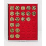 LINDNER - BOX STANDARD a 30 caselle rotonde da 34 mm - Rosso