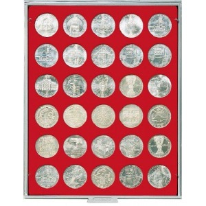 LINDNER - BOX STANDARD a 30 caselle rotonde da 36 mm - Rosso