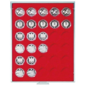 LINDNER - BOX STANDARD a 30 caselle rotonde da 37 mm - Rosso