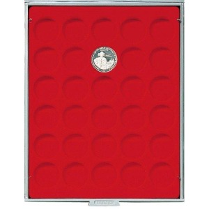 LINDNER - BOX STANDARD a 30 caselle rotonde da 39 mm - Rosso