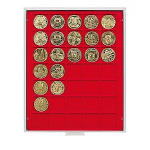 LINDNER - BOX STANDARD a 35 caselle quadrate da 36 mm - Rosso
