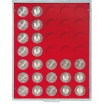 LINDNER - BOX STANDARD a 35 caselle rotonde da 32,5 mm - Rosso