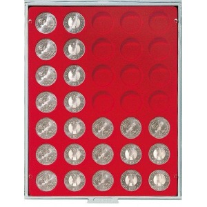 LINDNER - BOX STANDARD a 35 caselle rotonde da 32,5 mm - Rosso