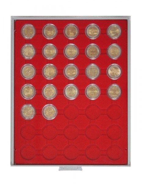 BOX STANDARD a 35 caselle rotonde da 32 mm Rosso Lindner 1 LINDNER - BOX STANDARD a 35 caselle rotonde da 32 mm - Rosso