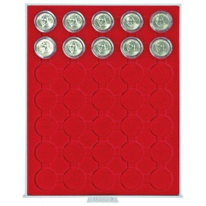 LINDNER - BOX STANDARD a 35 caselle rotonde da 34 mm - Rosso