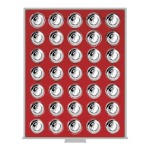 LINDNER - BOX STANDARD a 35 caselle rotonde da 36 mm - Rosso