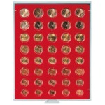 LINDNER - BOX STANDARD a 40 caselle rotonde per 5 serie Euro - Rosso