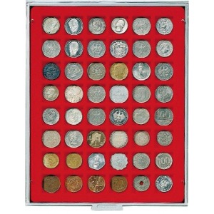 LINDNER - BOX STANDARD a 48 caselle quadrate da 28 mm - Rosso