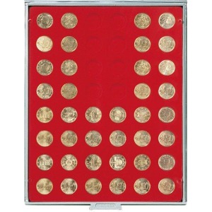 LINDNER - BOX STANDARD a 48 caselle rotonde da 24,25 mm - Rosso