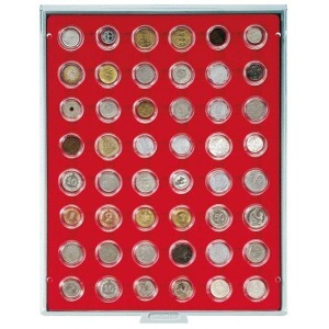 LINDNER - BOX STANDARD a 48 caselle rotonde da 26 mm - Rosso