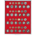 LINDNER - BOX STANDARD a 48 caselle rotonde per 4 serie Marchi Tedeschi - Rosso