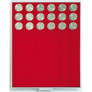 LINDNER - BOX STANDARD a 54 caselle rotonde da 26,75 mm - Rosso