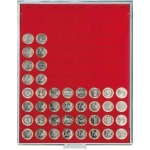 LINDNER - BOX STANDARD a 80 caselle rotonde da 23,5 mm - Rosso
