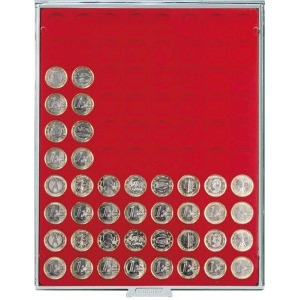 LINDNER - BOX STANDARD a 80 caselle rotonde da 23,5 mm - Rosso