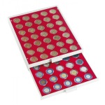 LINDNER - BOX STANDARD a 48 caselle rotonde da 26 mm - Rosso
