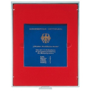 LINDNER - BOX STANDARD ad 1 casella quadrata 150 mm - Rosso