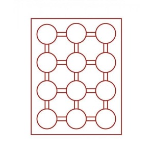 LINDNER - BOX STANDARD a 12 caselle rotonde da 54 mm - Rosso