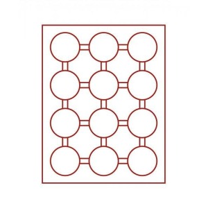 LINDNER - BOX STANDARD a 12 caselle rotonde da 58 mm - Rosso