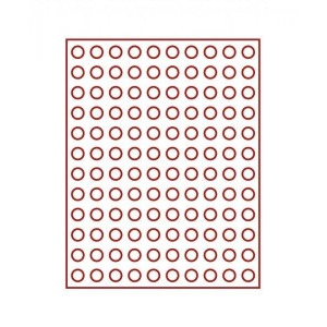 LINDNER - BOX STANDARD a 120 caselle rotonde da 16,5 mm - Rosso