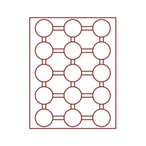 LINDNER - BOX STANDARD a 15 caselle rotonde da 51 mm - Rosso