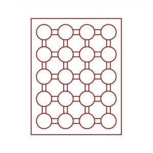 LINDNER - BOX STANDARD a 20 caselle rotonde da 42 mm - Rosso