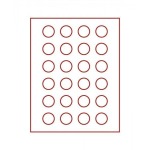 LINDNER - BOX STANDARD a 24 caselle rotonde da 32,5 mm - Rosso